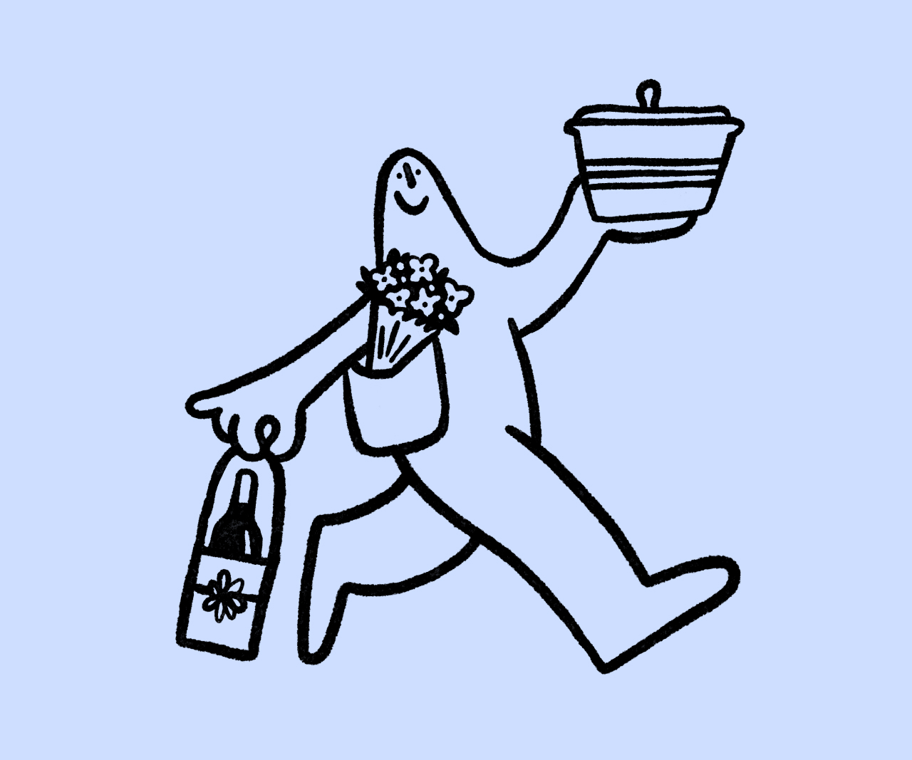 Image of person carrying soup.