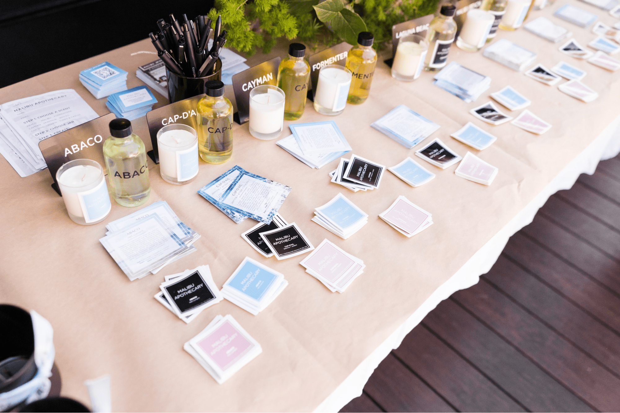 A build-your-own candle bar.