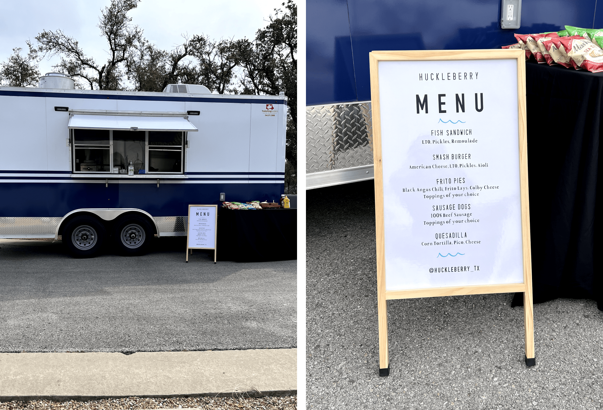 Pictures of the food truck and its menu.