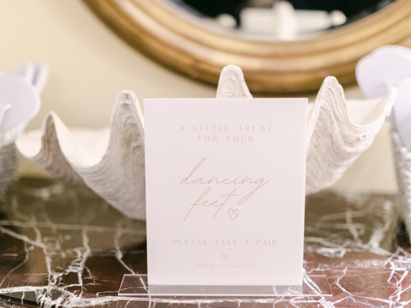 A sign that says "A little treat for your dancing feet."