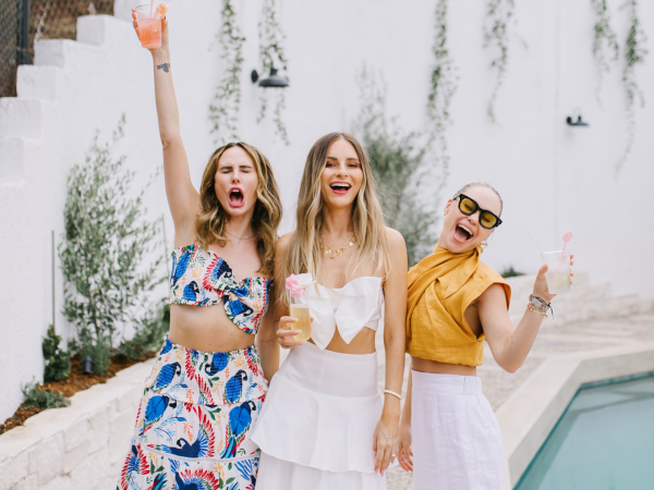 Three women posing for the camera.