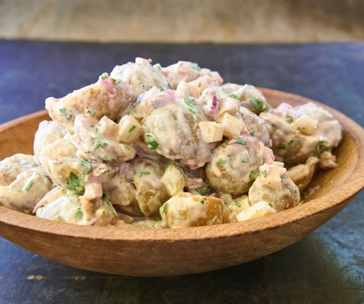 Potato salad in a bowl.