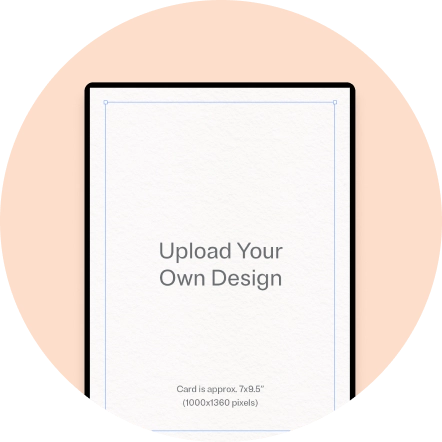 An upload-your-own design invitation that is mostly blank except for a thin black border. 