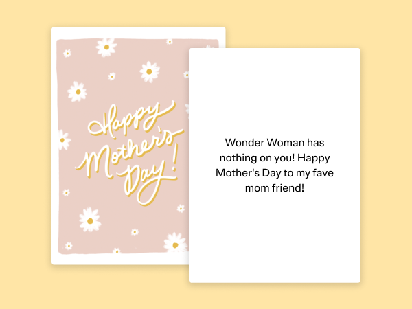 A Mother's Day eCard with daisies against a pink background.