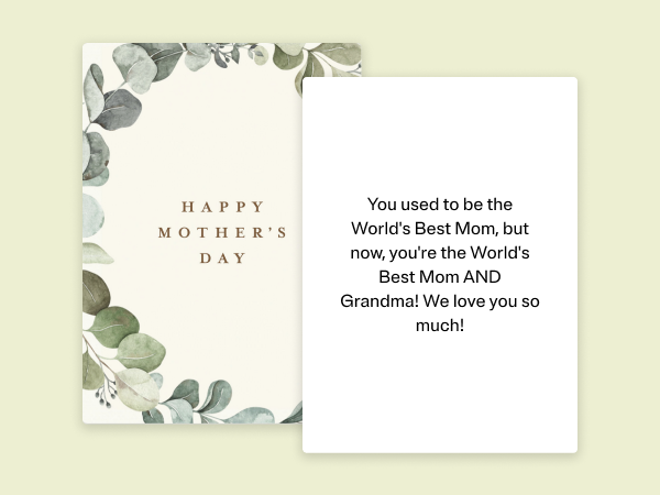 A Mother's Day eCard with a border of eucalyptus.