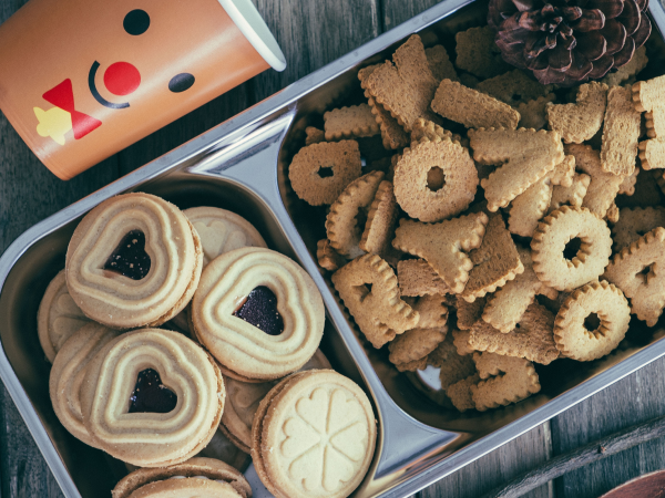 A plate full of holiday cookies.