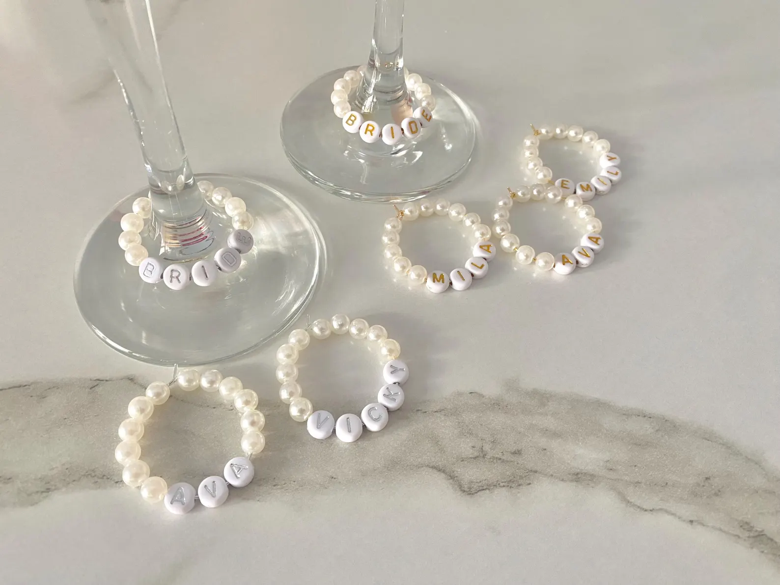 Personalised Pearl Glass Charm