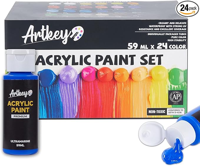 Artkey Acrylic Paint Set - 24 colors