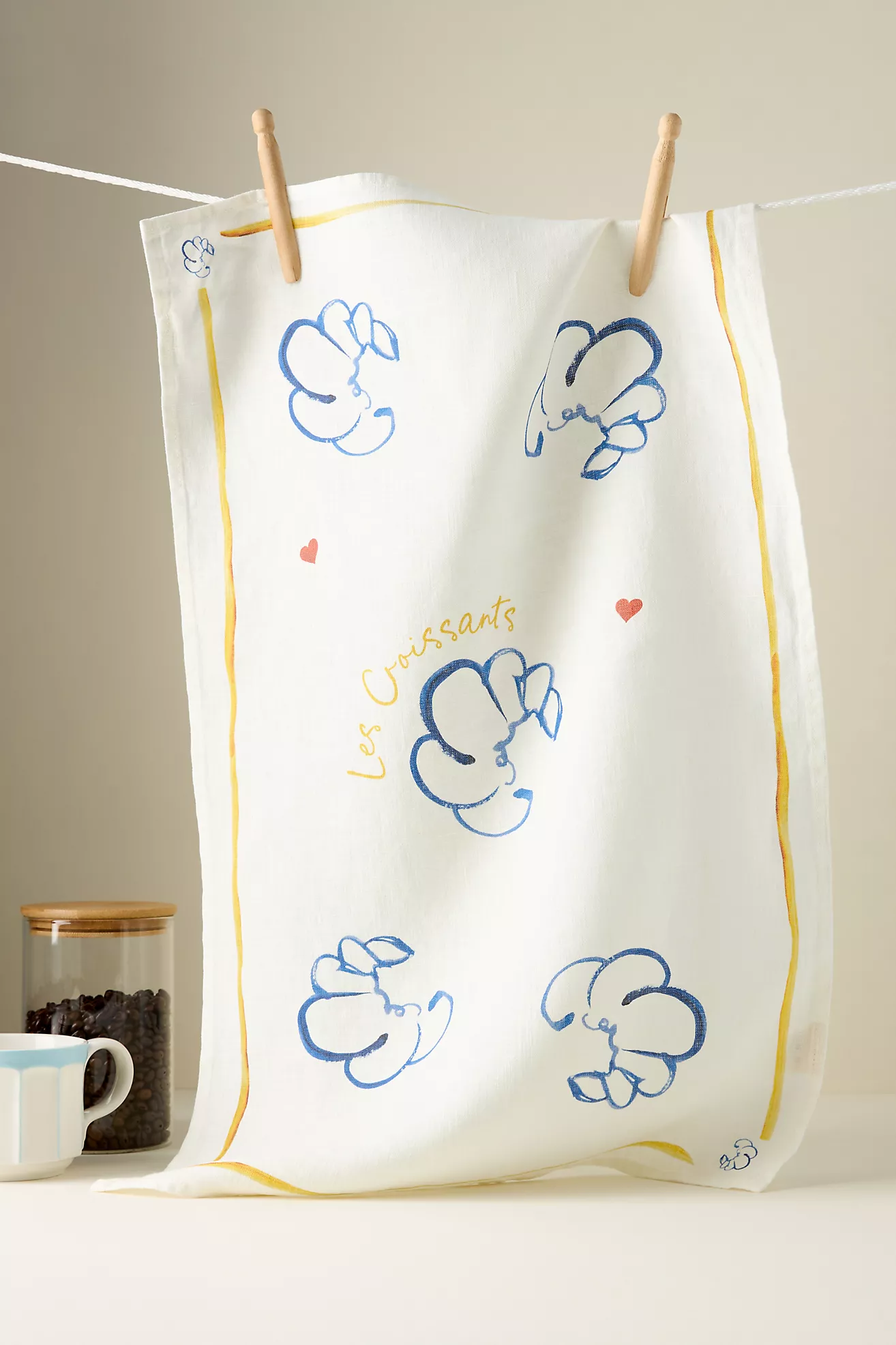 Dinette Les Croissants Linen Dish Towel
