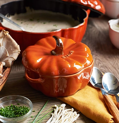 Staub Stoneware Mini Pumpkin Cocotte, .5 qt