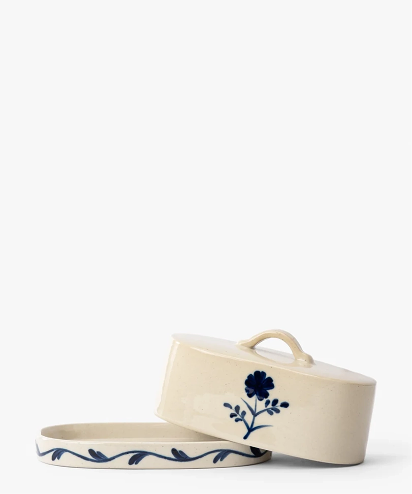 Mary Hand-Painted Butter Dish
