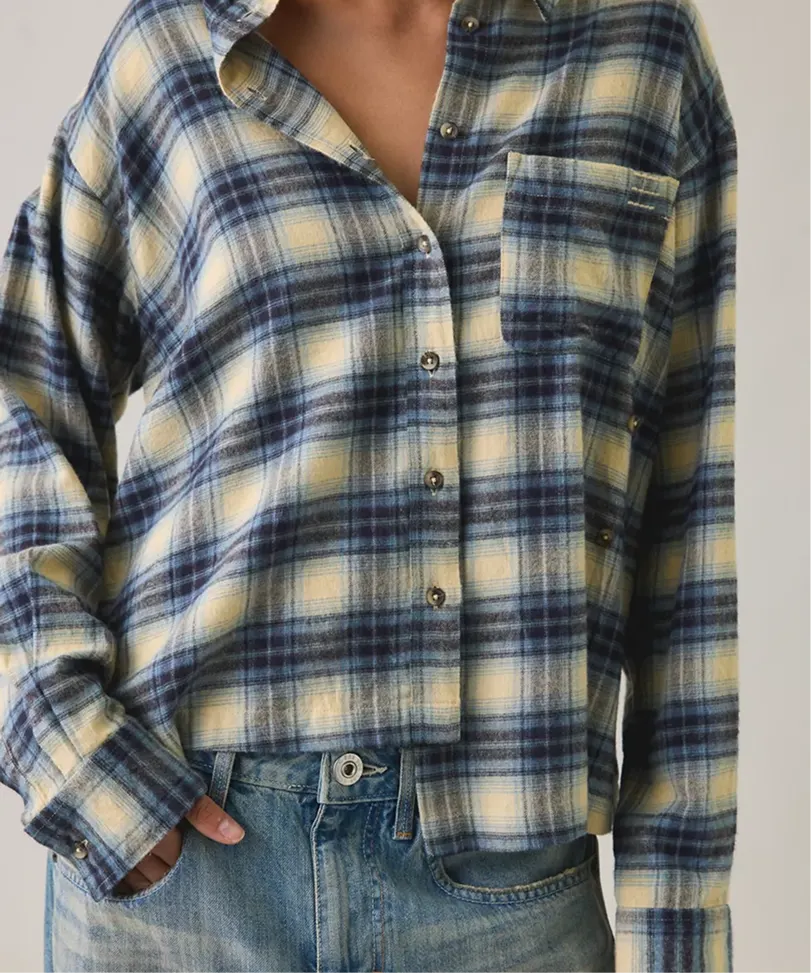 BDG Riley Oversized Flannel Button-Down Shirt